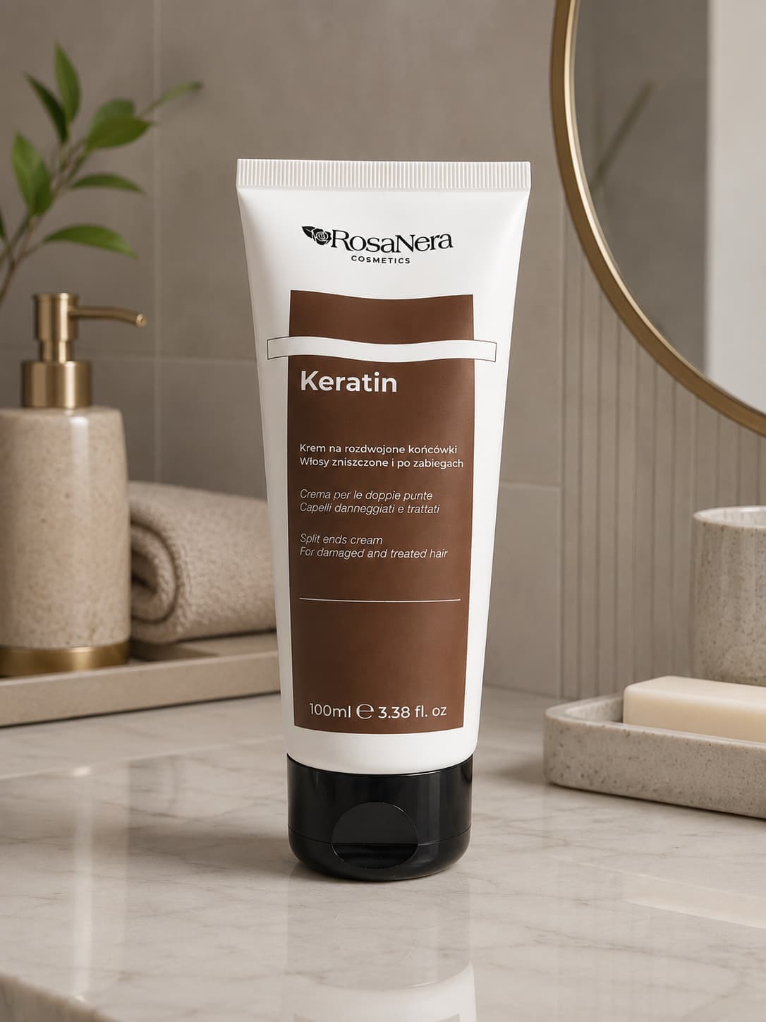 RosaNera Keratin – atkuriamasis kremas pažeistiems plaukų galiukams